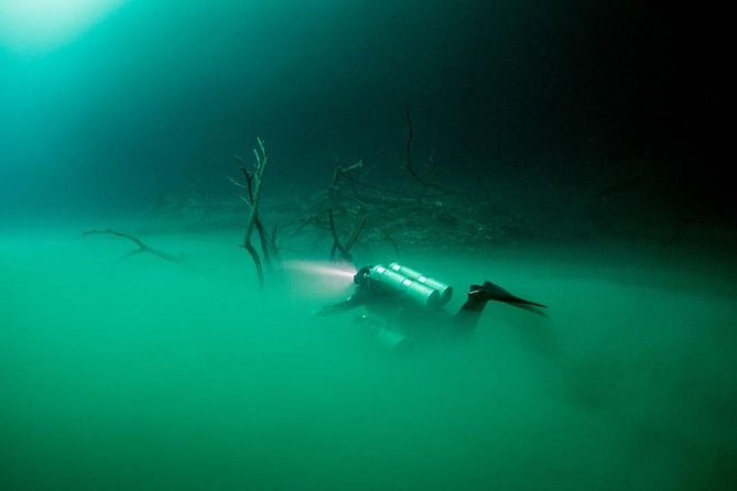 2 cenote divings (including one deep diving) for advanced divers in Tulum - The Pit at 25 m: sulfur cloud, halocline, and “sun ray” moments