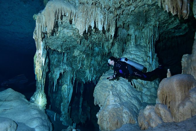 2 dives in Cenote Dos ojos Certified Divers - The break between cenotes: snacks, lunch timing, and regrouping