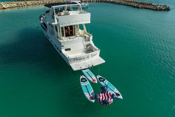 2 Hour Sunset-53' Hatteras Tulum, Playa Del Carmen, Riviera Maya - Non-Stop Open Bar, With Real Drink Options