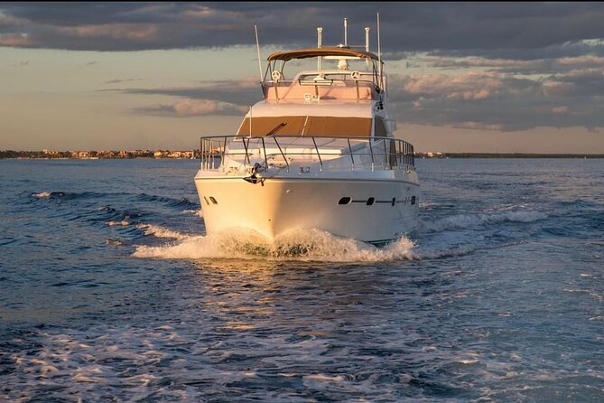 2 Hour Sunset- 60' Neptunus Tulum, Playa del Carmen, Riviera Maya - Price and logistics: how $899 per group up to 10 changes the math