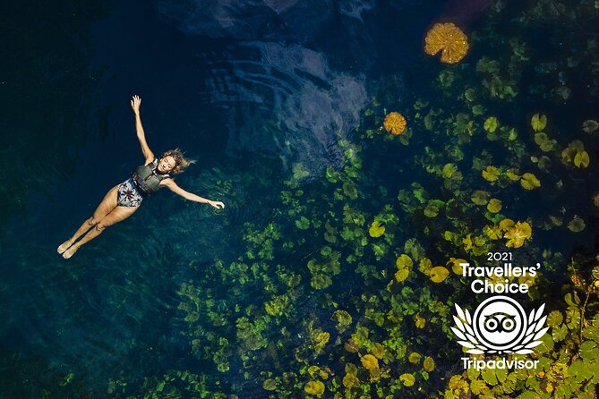 4-in-1 Cenote Tour Guided Experience with Breakfast, Lunch & Wine - K’aak (Fire) Cenote: Tubing in an Open Jungle Sinkhole