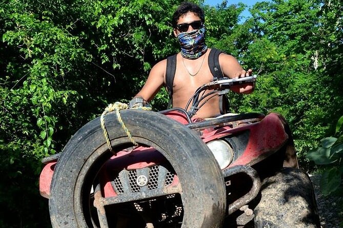 Adventure in ATV, Cenote swimming, snack & transportation - ATV logistics in real life, single or double quad and safety checks