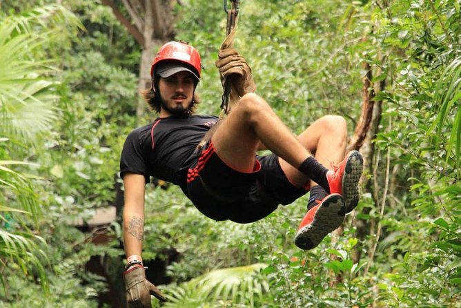 ATV Adventure Combo with Snorkeling, Ziplines, Cenote, and Lunch - Zipline timing through the treetops, what you should picture