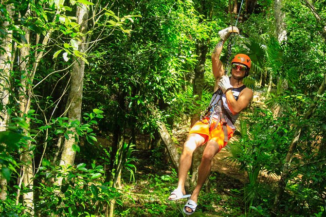 ATV Adventure, Interactive Bridges, Ziplines, Cenote and Lunch - Cenote Verde Lucero: limestone cave water and limited swim windows
