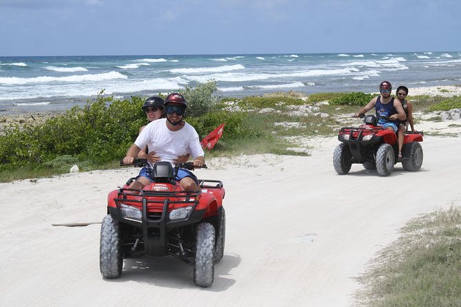 ATV Seashore + Cenote Combo: Mezcalitos & Mayan Cenote Experience - Playa Uvas Beach Club: lunch, snorkeling windows, and rocky entry