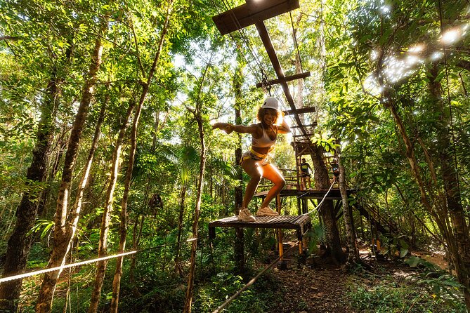 ATV, Zipline and Cenote at Extreme Adventuring with Tulum Pickup - Zipline circuit with 5 lines and 3 interactive bridges