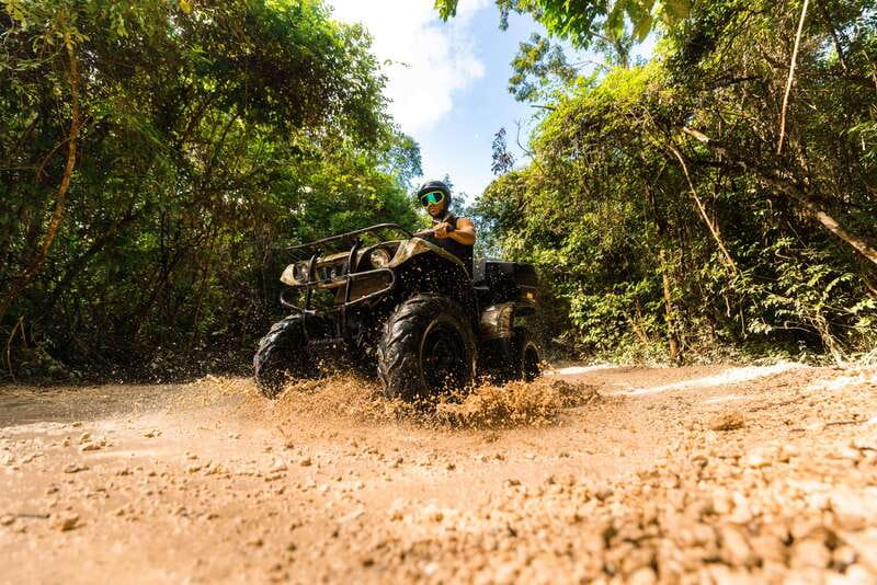 Cancun & Riviera Maya: ATV, Zipline, & Cenote Combo Tour - Safety briefing and ATV riding on the Honda 220cc