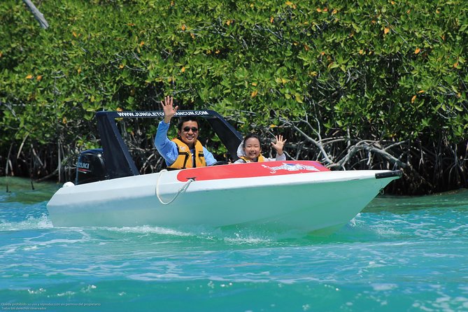 Cancun speedboat and snorkel tour: shared speedboat - Snorkeling at Punta Nizuc: underwater statues, 30 to 40 minutes in the water