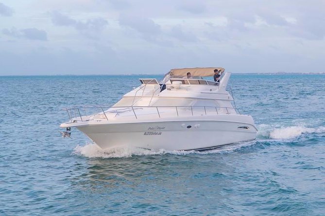 Cancun Yacht Tour - SEARAY YACHT 46 FT GREAT FOR SUNSET 15 PEOPLE MAX 25P9 - Drinks, Music, and the Bring-Your-Own Alcohol Reality