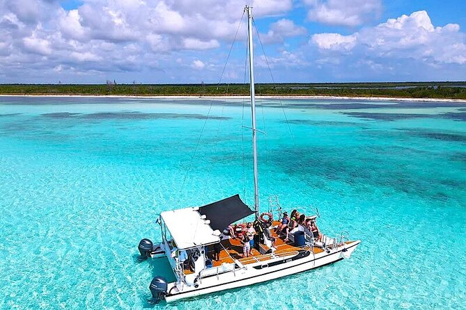 Catamaran Snorkeling to El Cielo and The Money Bar Beach Club - Cozumel catamaran plan: Money Bar, reef time, then El Cielo