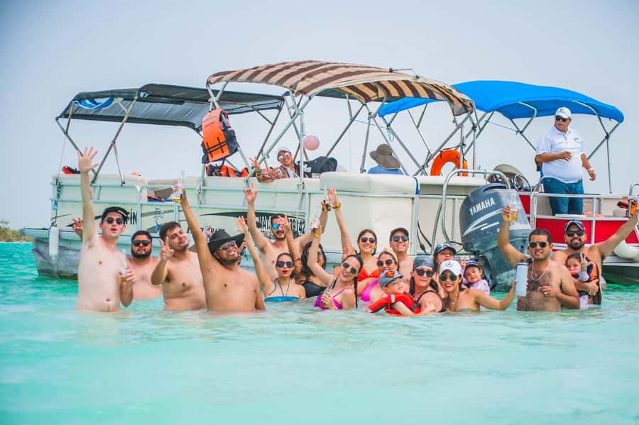 Chacchoben Mayan Ruins and Bacalar Lagoon Boat Excursion - Bacalar Lagoon by pontoon boat: seven shades and time to splash