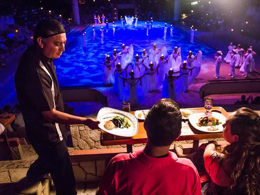 Check out the Night Show at Xcaret Park - Getting in: Xcaret Park access starts at 4:00