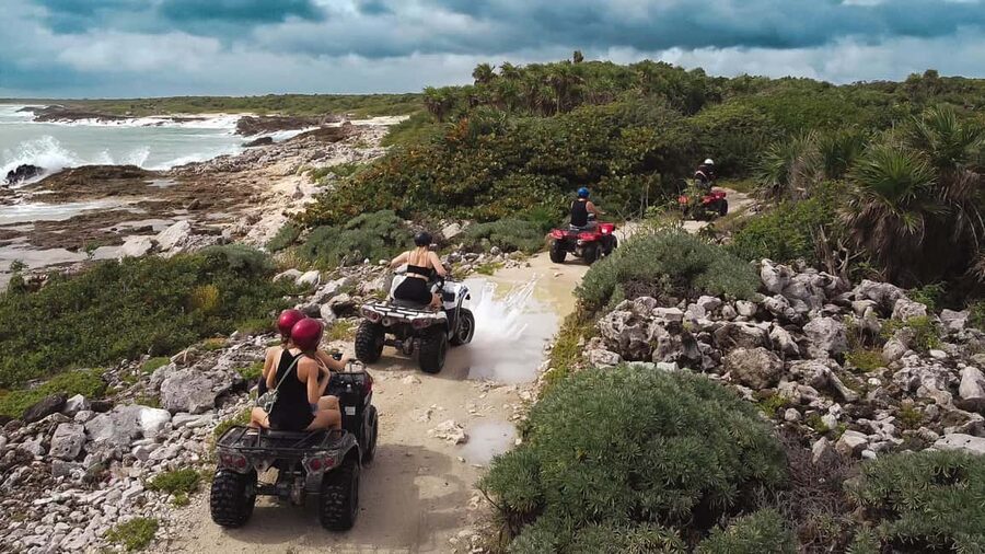 Cozumel: ATV Seashore Adventure & Mayan Cenote Experience - Hitting the road from Puerta Maya, MEGA Soriana, or the ferry sculpture