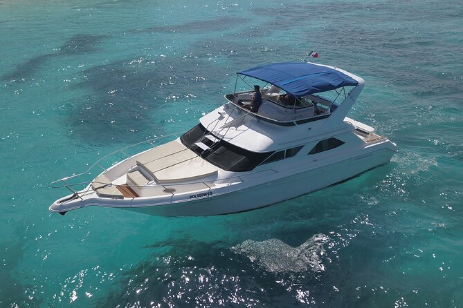 Deluxe Yacht 48FT with FlyBrige Rental in Cancun - The 4-Hour Charter: Isla Mujeres and Playa Norte Swim Time