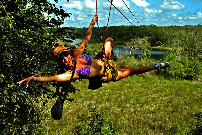 Drive an Atv shared, swim in a Cenote and ziplines in the Cancun - A Three-Stop Adrenaline Day, ATV first, then ziplines, then a cenote