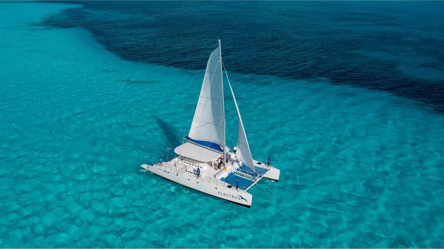Isla Mujeres Catamaran, Snorkel & Buffet Lunch - From Cancun Hotel Zone to the Temptation-Next-Door Marina Albatros Dock