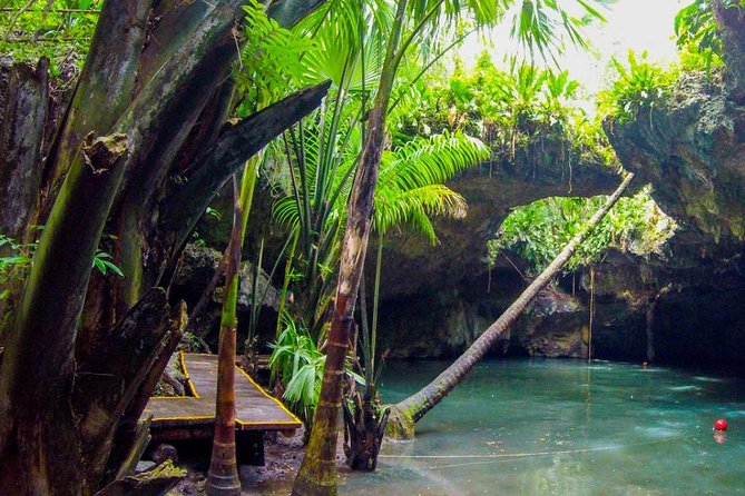 Jungle Jeep Adventure to Mayan Caves, Cenote and Snorkel - El Cedral: Mayan temple views and the early church stop