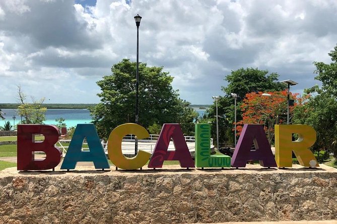 Magical BACALAR TOUR with Pontoon Boat ride. (Transportation + Breakfast + Food) - Canal de los Piratas and the pontoon ride on the seven-color lagoon