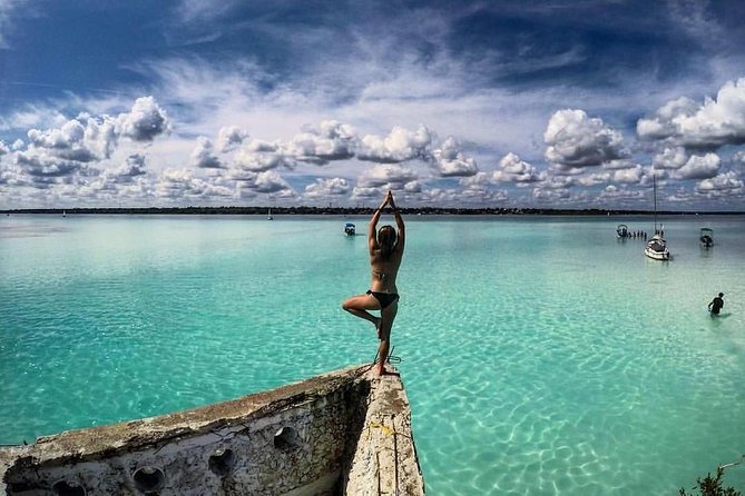 Magical BACALAR TOUR with Pontoon Boat ride. (Transportation + Breakfast + Food) - Balneario Marmol: extra time for water fun