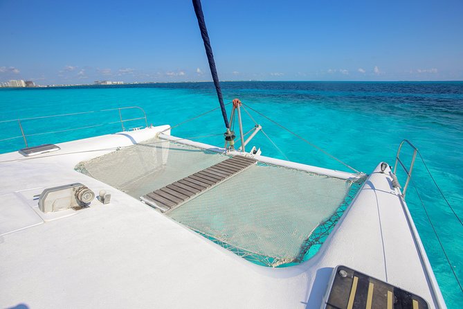 Private Catamaran from Cancun to Isla Mujeres | For up to 40 pp - Drinks, Safety, and the Spinnaker Moment