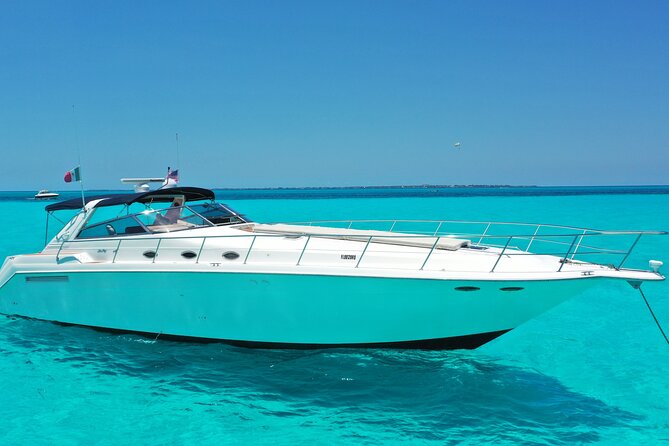 Private Luxury Yacht 55FT Rental in Cancun - 4-hour charter: snorkeling plus Playa Norte at Isla Mujeres