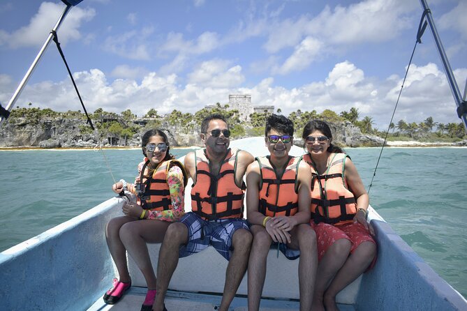 Private Tour Tulum Ruins and Snorkeling in National Park - The walk to the boat and seeing Tulum from the water