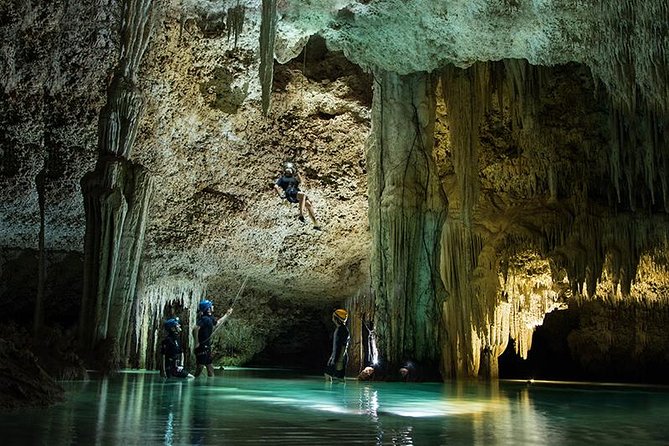 Rio Secreto Plus: Classic Tour, Bycicle, Rappel & Ziplines - Rappelling and zip lines: the scary-fun payoff