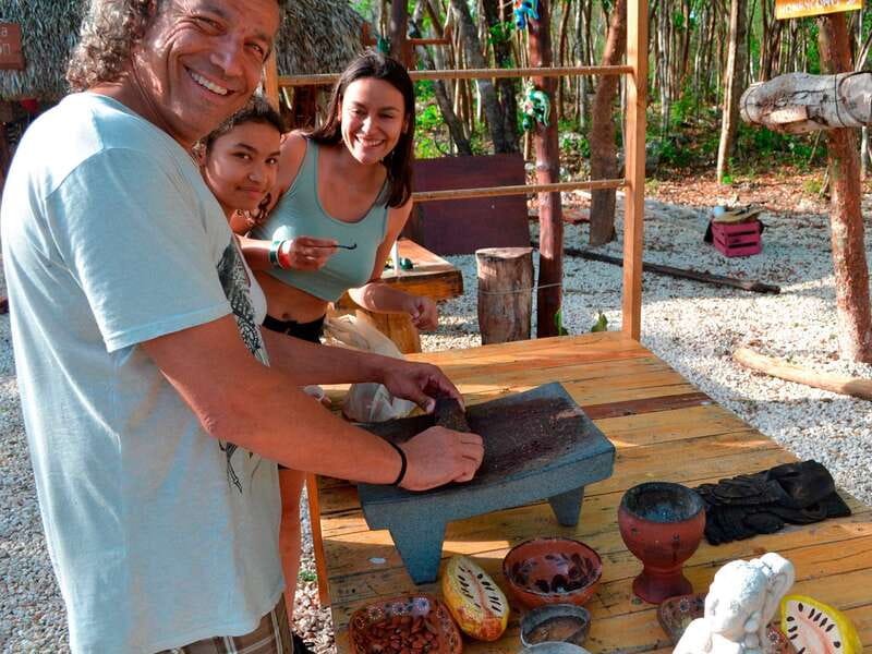 Tulum: Chocolate & Honey Sanctuary Experience with Lunch - Mayan cocoa workshop: roasting, peeling, and grinding on the metate