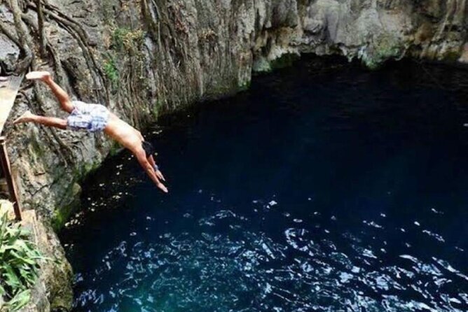 Uxmal, two Amazing Cenotes & Local Food Tour from Mérida - San Antonio Mulix: a cave cenote with mineral formations and turquoise water