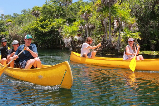 Zip lining and Canoe Monkey jungle in Tulum - Canoeing the lagoon: slower pace, better monkey spotting