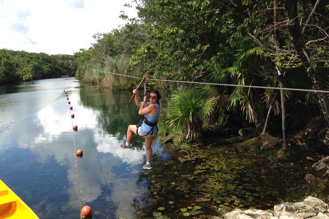 Zip lining and Canoe Monkey jungle in Tulum - Cenote rappel and sacred water time: what to expect